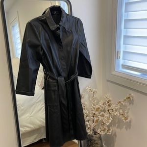 ONLY faux leather midi button dress